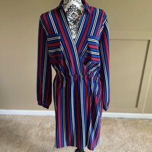 Multi colored collar dress.